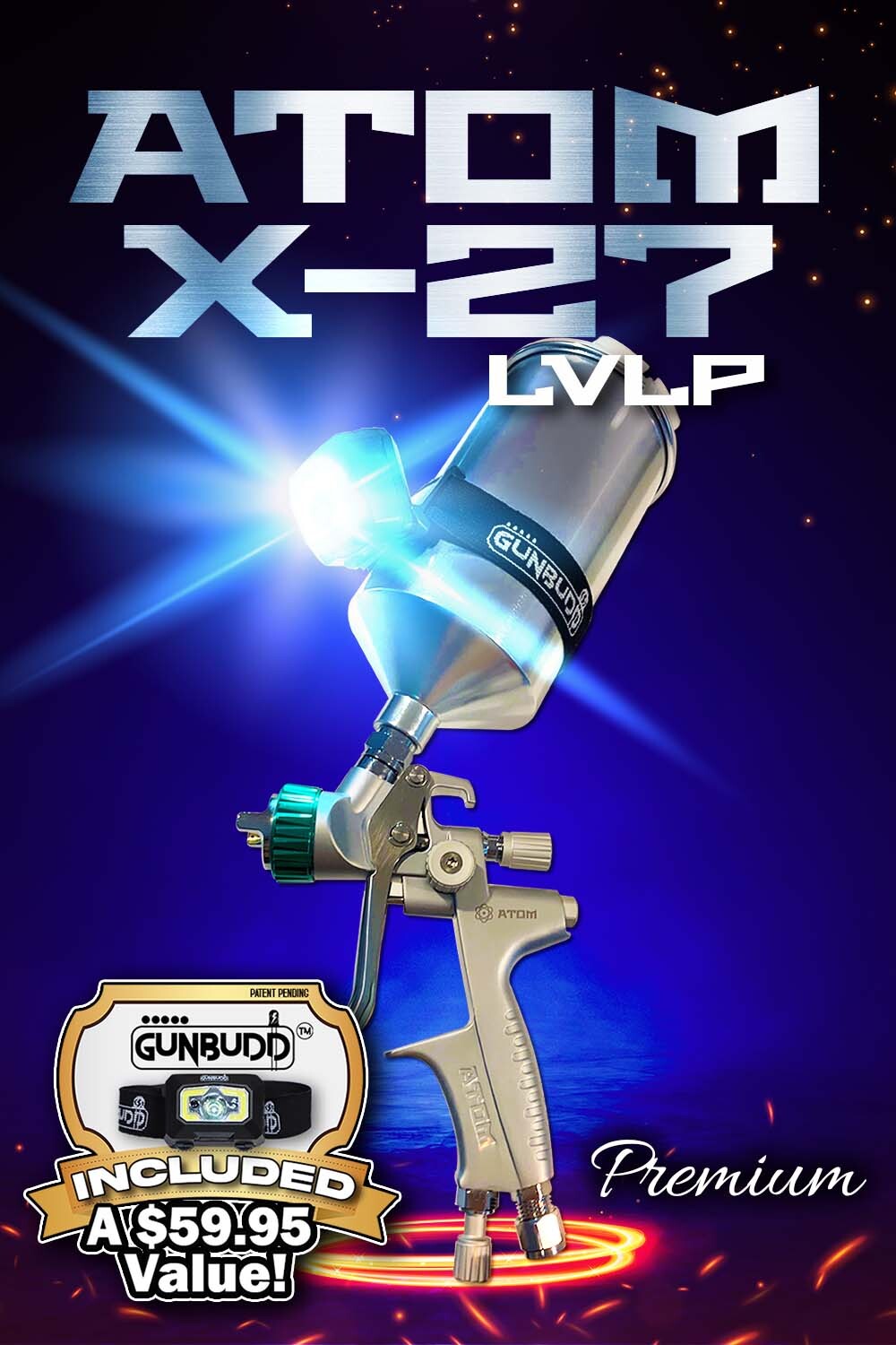 ATOM X27 Professional Spray Gun - MP LVLP Solvent/Waterborne w